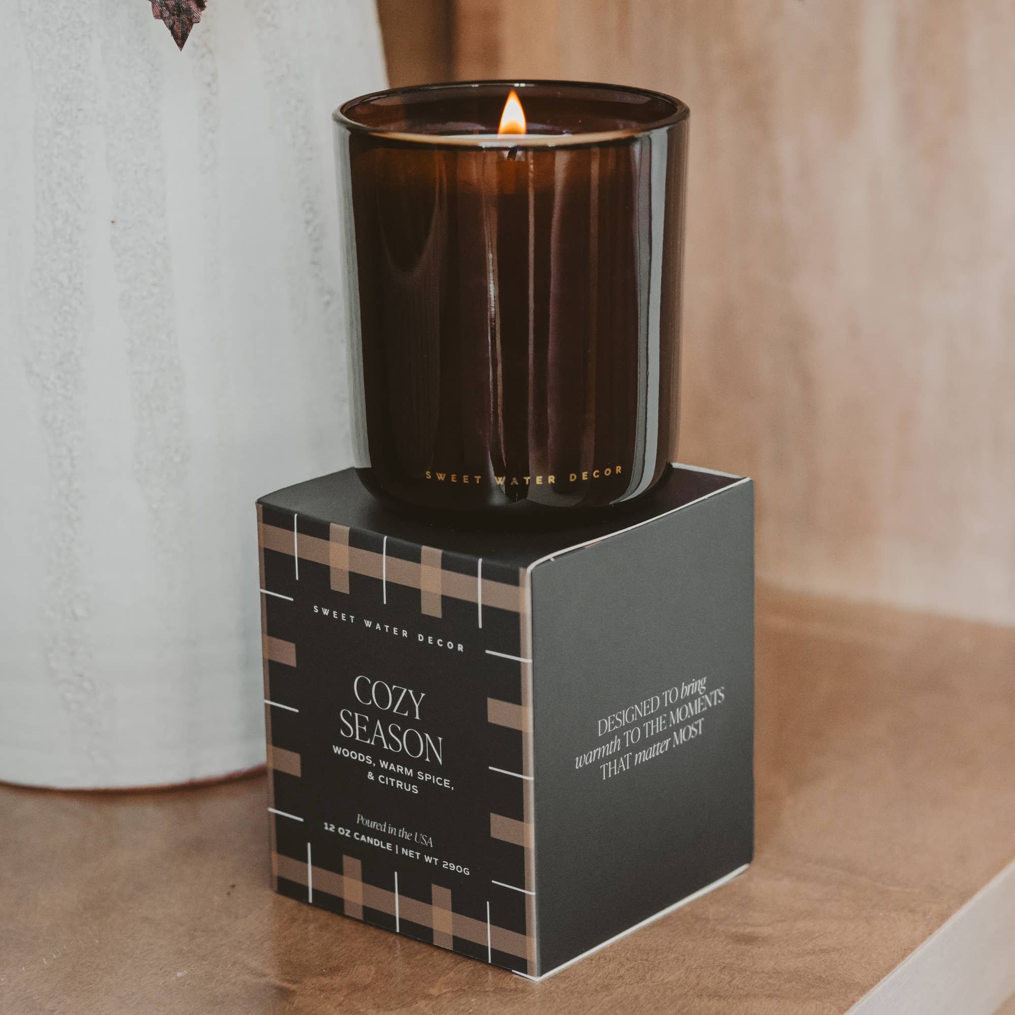 Sweet Water Decor - *NEW* Cozy Season 12 oz Boxed Soy Candle - Fall Decor & Gift