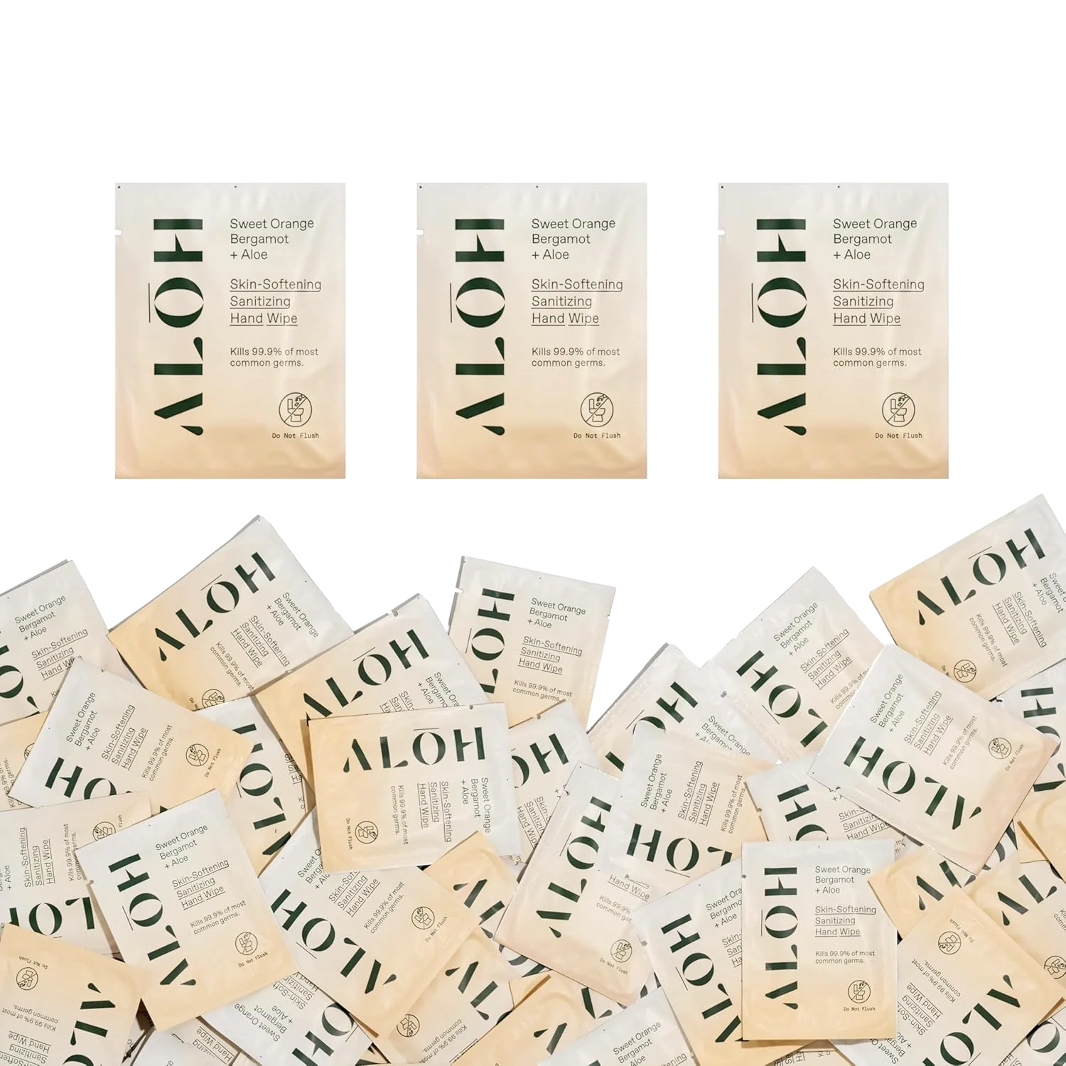 Aloh Sweet Orange Bergamot + Aloe Individually Wrapped Sanitizing Hand Wipes