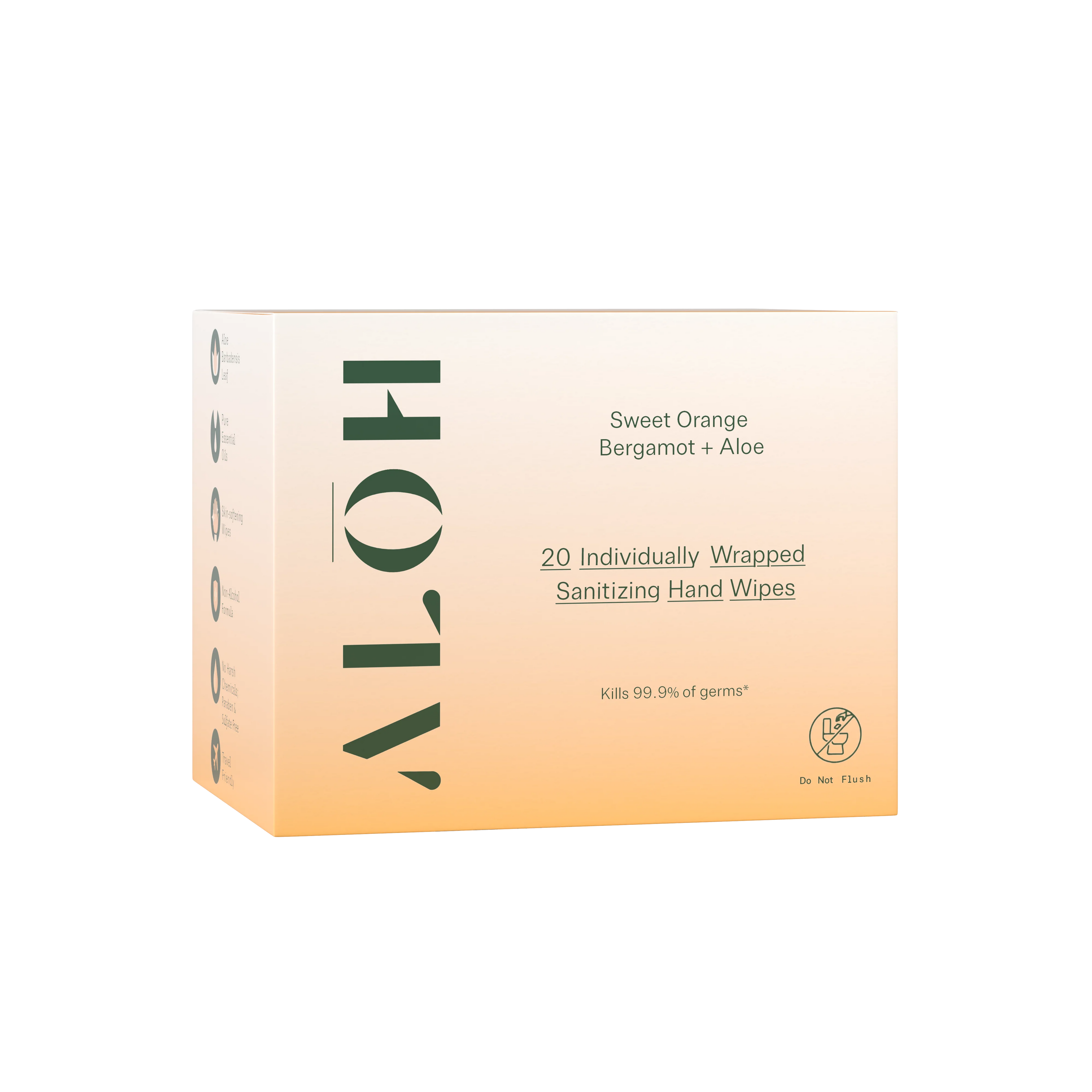 Aloh Sweet Orange Bergamot + Aloe Individually Wrapped Sanitizing Hand Wipes