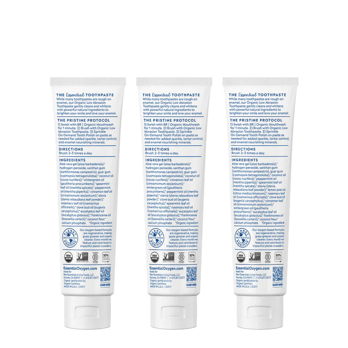 Essential Oxygen Organic Low Abrasion Toothpaste