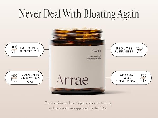 Arrae Bloat Supplement 60 Capsules - The Look and Co