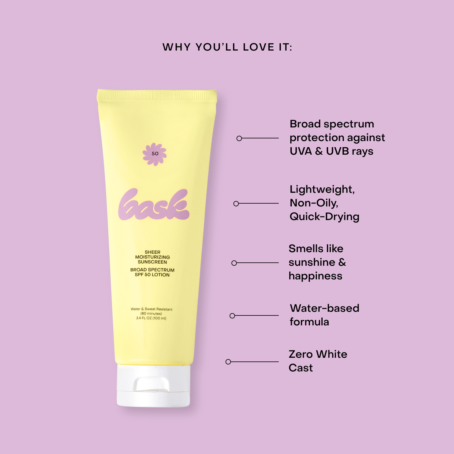 Bask Sunscreen - Bask SPF 50 Lotion Sunscreen Travel Size - The Look and Co