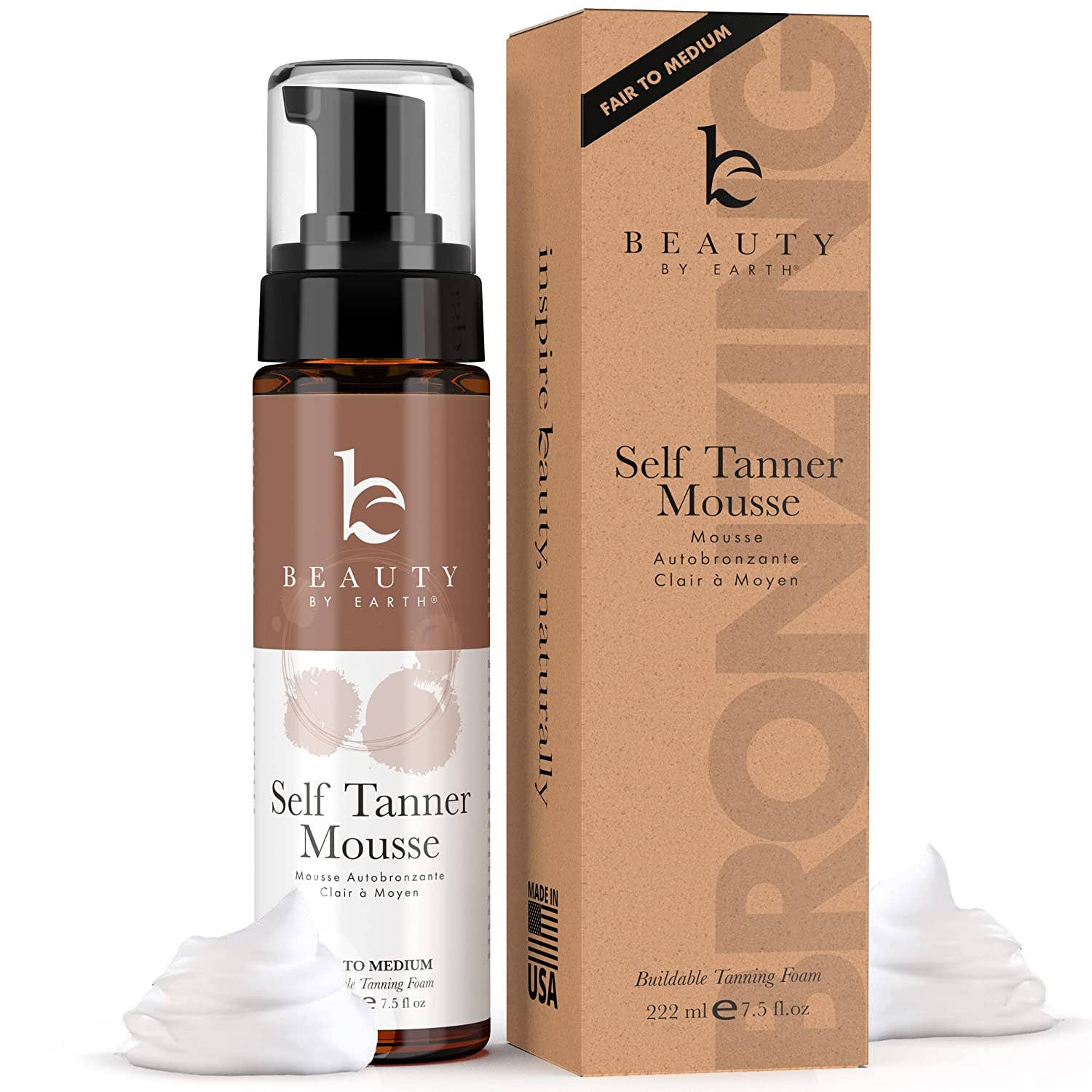 Beauty By Earth - Self Tanner Body Tanning Mousse - The Look and Co