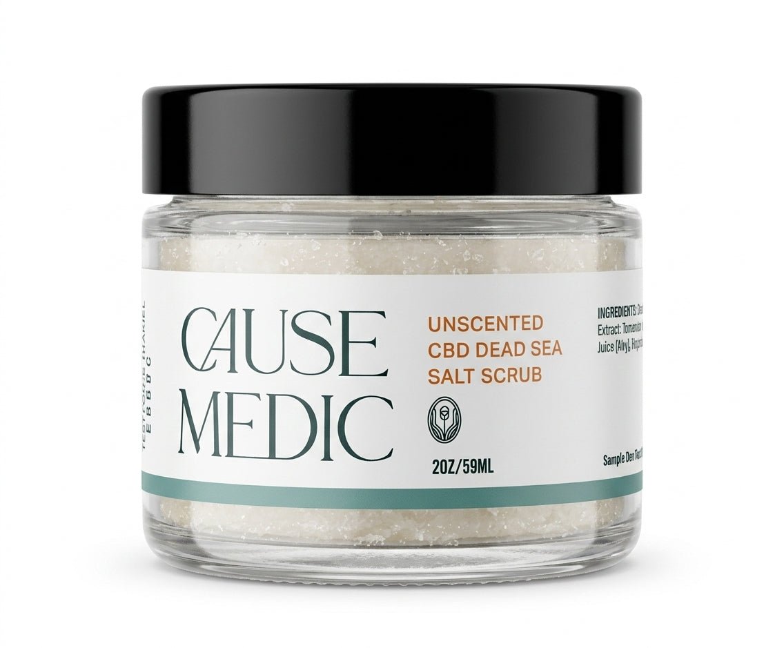 Cause Medic Unscented CBD Dead Sea Salt Scrub - The Look and Co