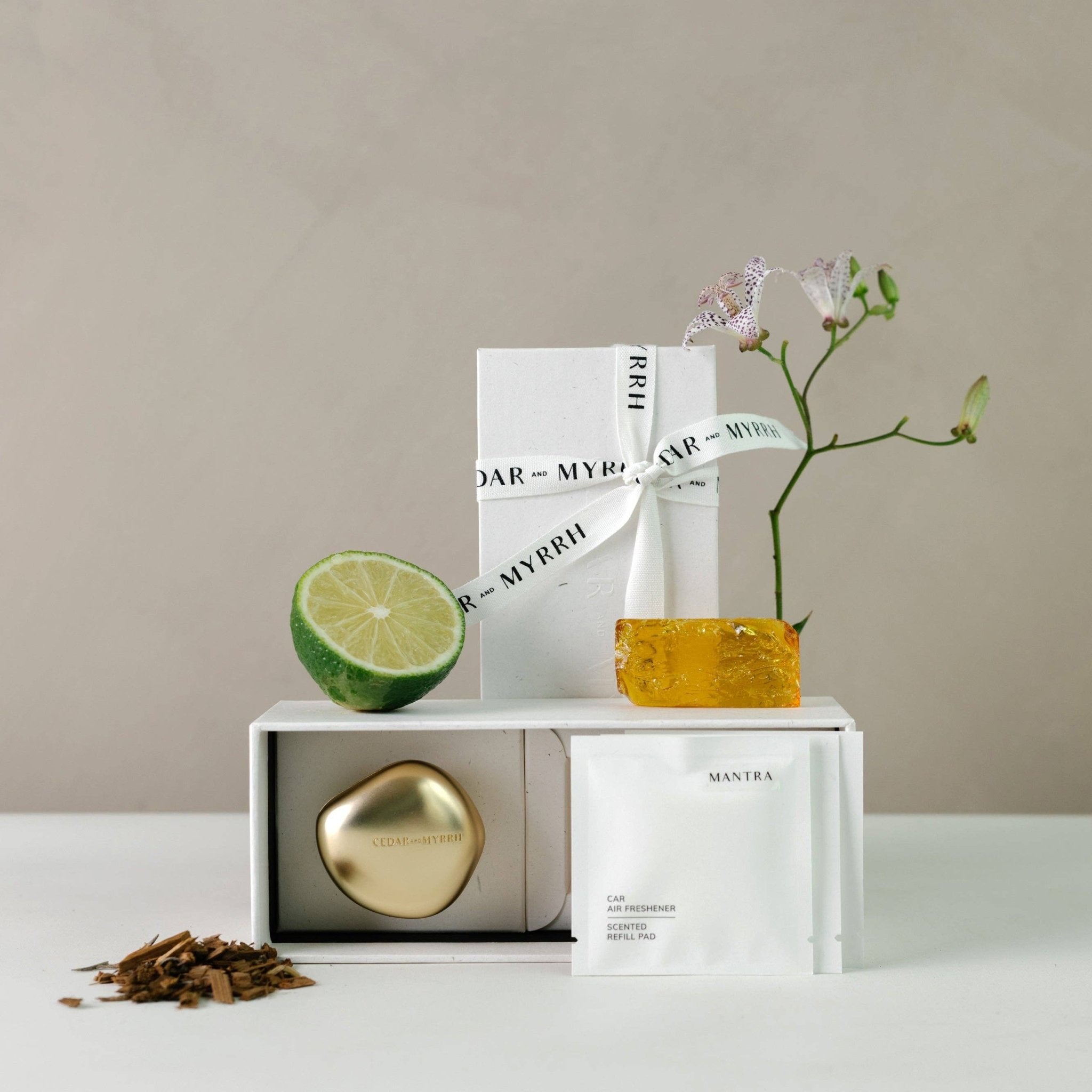 Cedar and Myrrh - Mantra Car Air Freshener - The Look and Co
