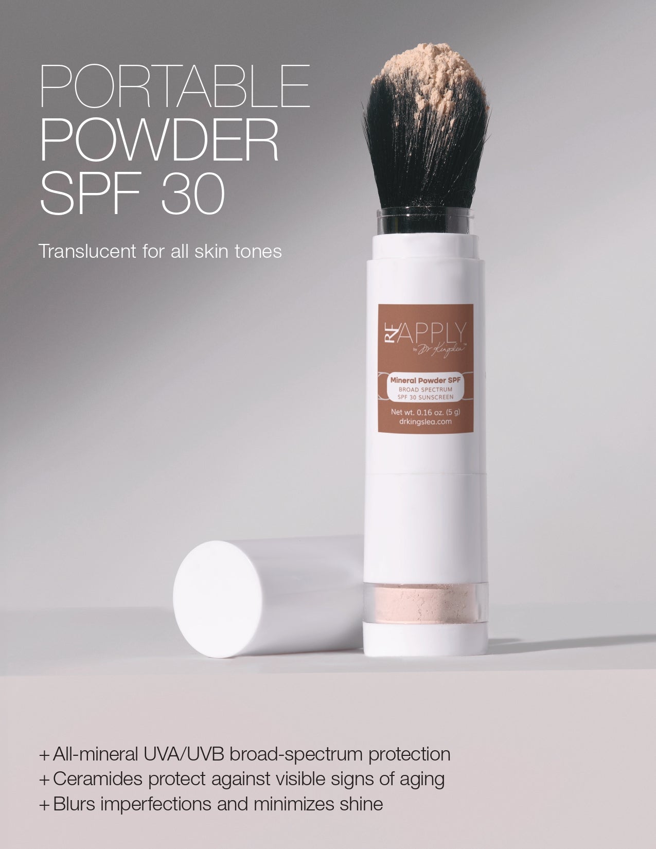 Dr Kingslea ReApply Brush - On Sunscreen - The Look and Co