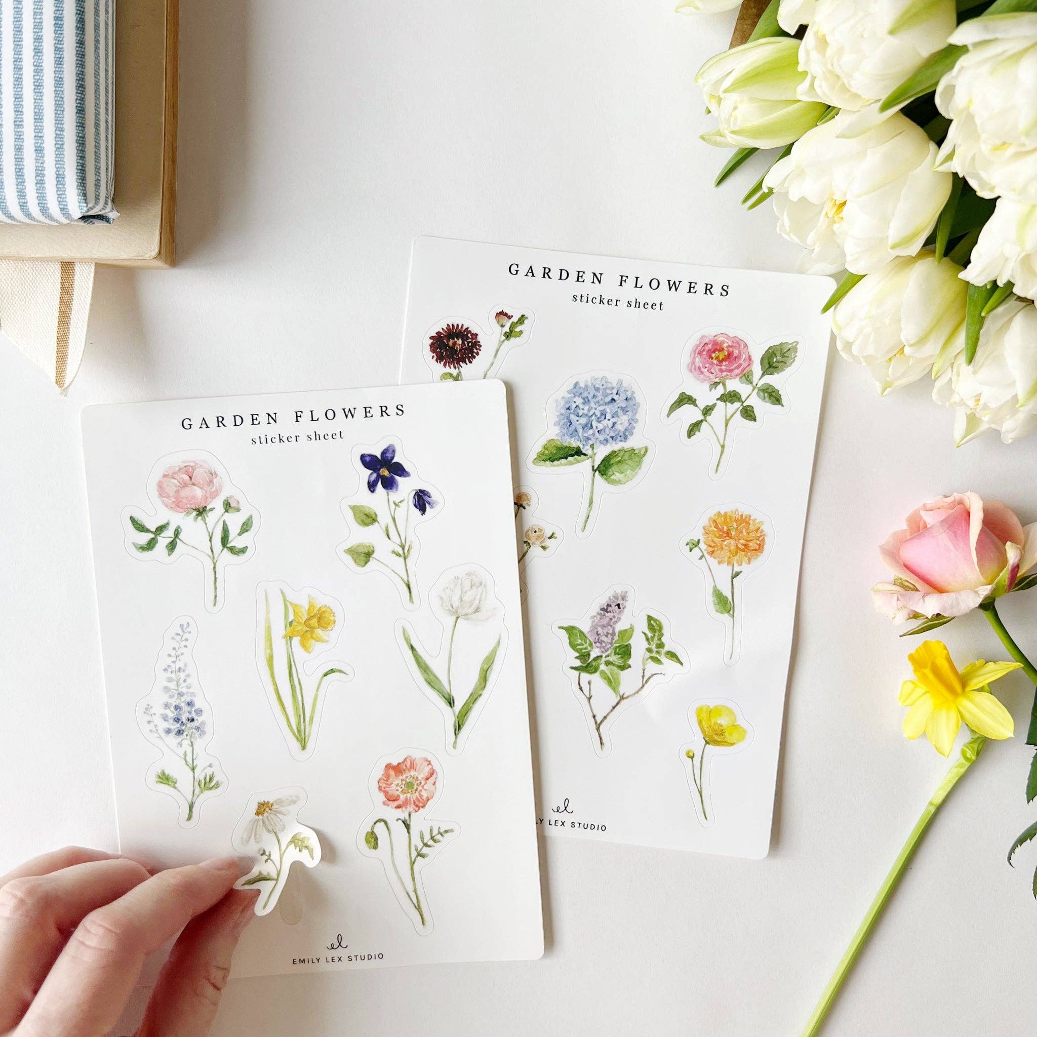 emily lex studio - Garden flowers sticker sheets - The Look and Co