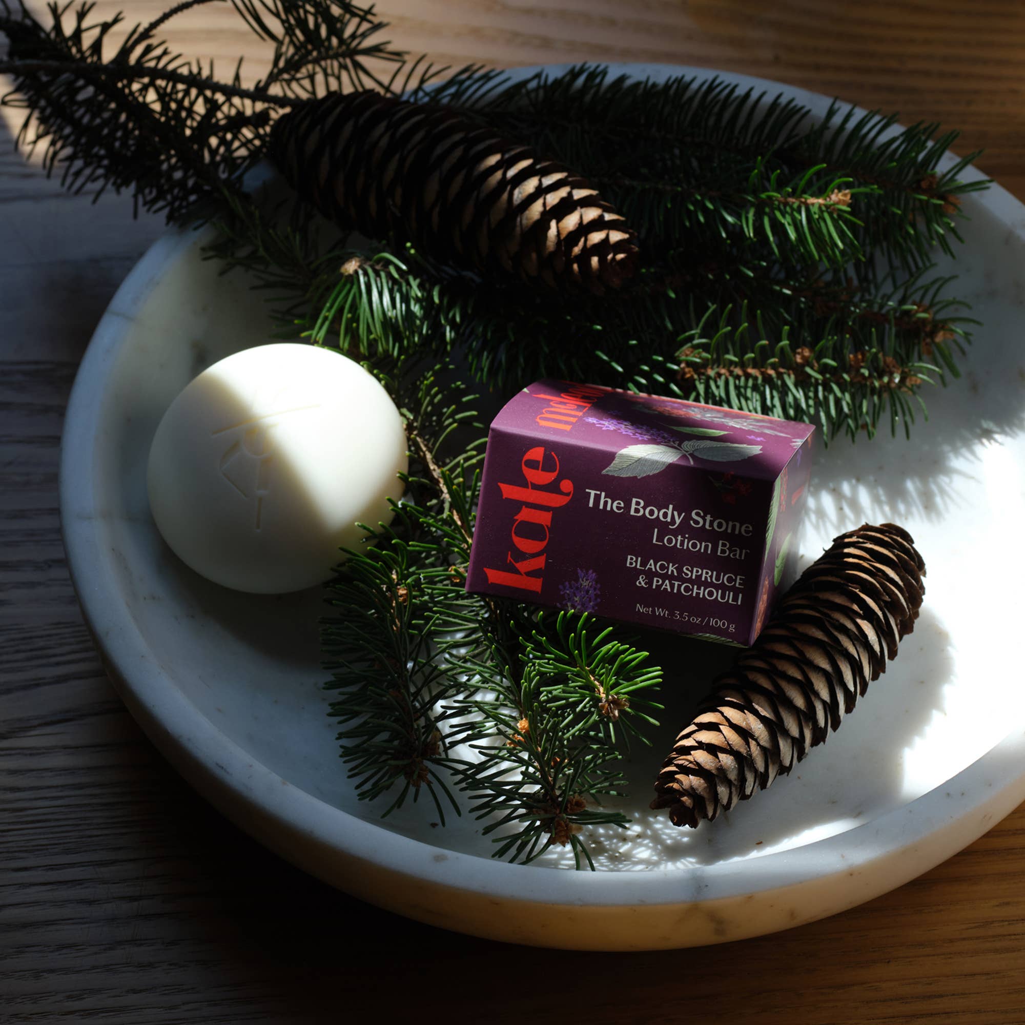 Kate McLeod - Black Spruce & Patchouli | Deep Moisturizing Lotion Bar - The Look and Co