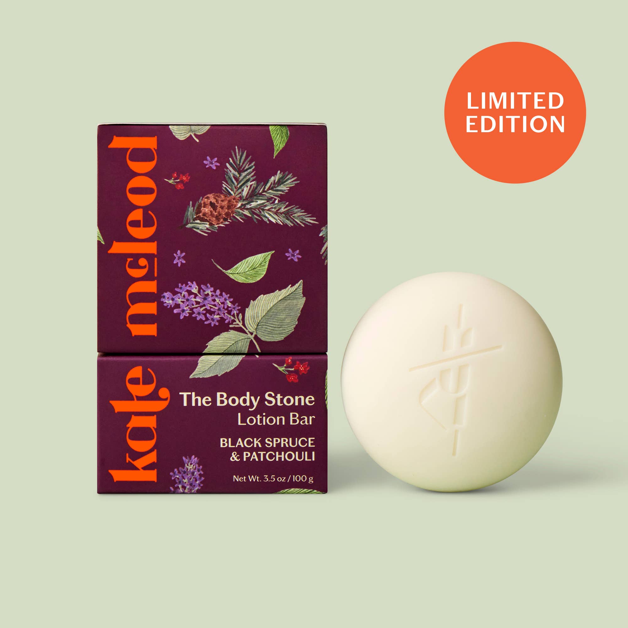 Kate McLeod - Black Spruce & Patchouli | Deep Moisturizing Lotion Bar - The Look and Co