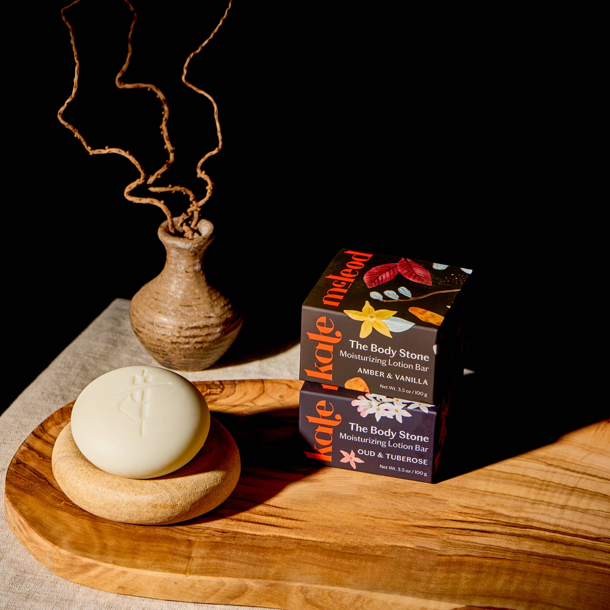 Kate McLeod - Oud & Tuberose Body Stone | Deep Moisturizing Lotion Bar - The Look and Co