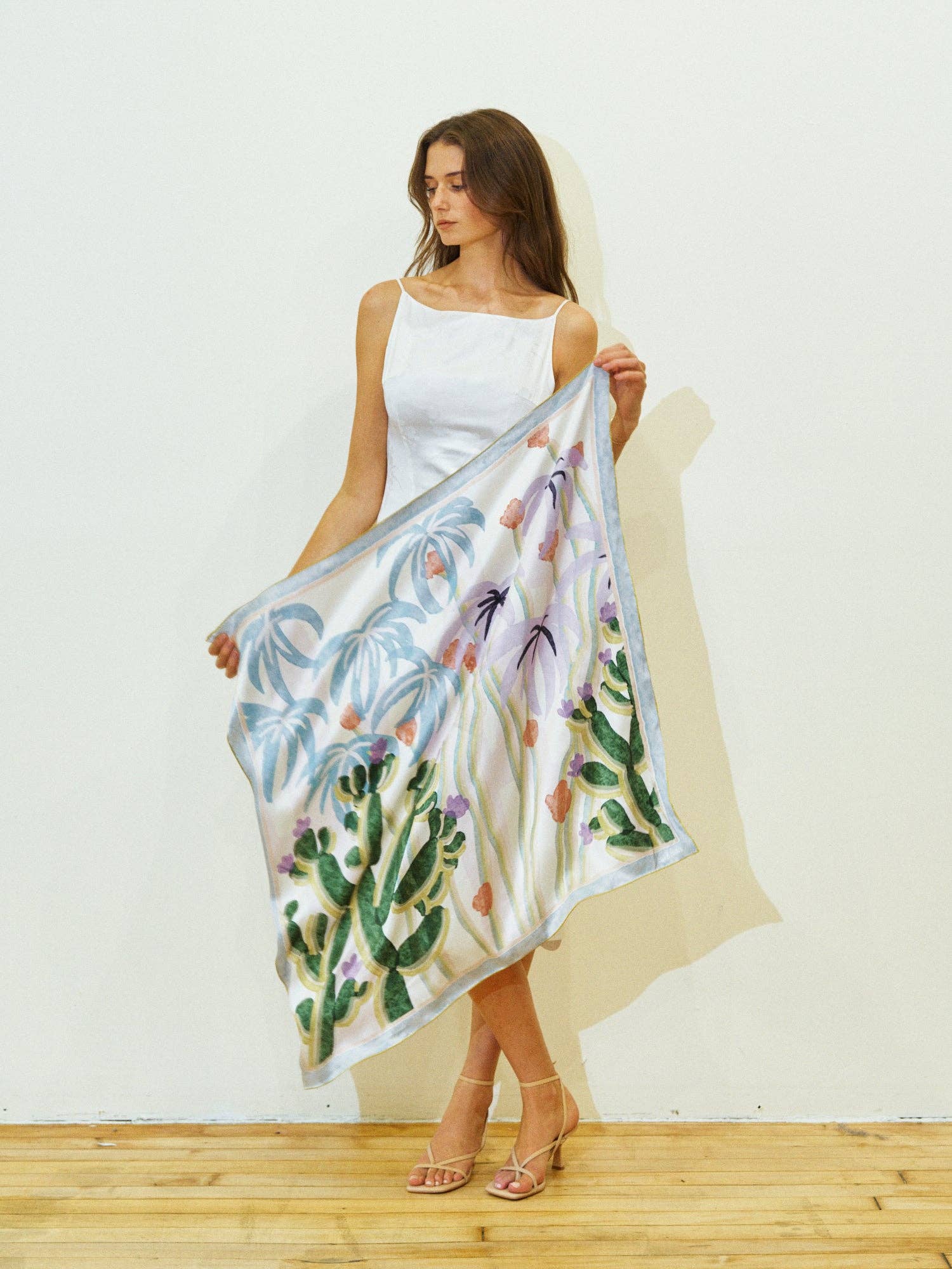 Lost Pattern NYC - "Ethereal Mirage" Large Silk Scarf - Pastel - The Look and Co