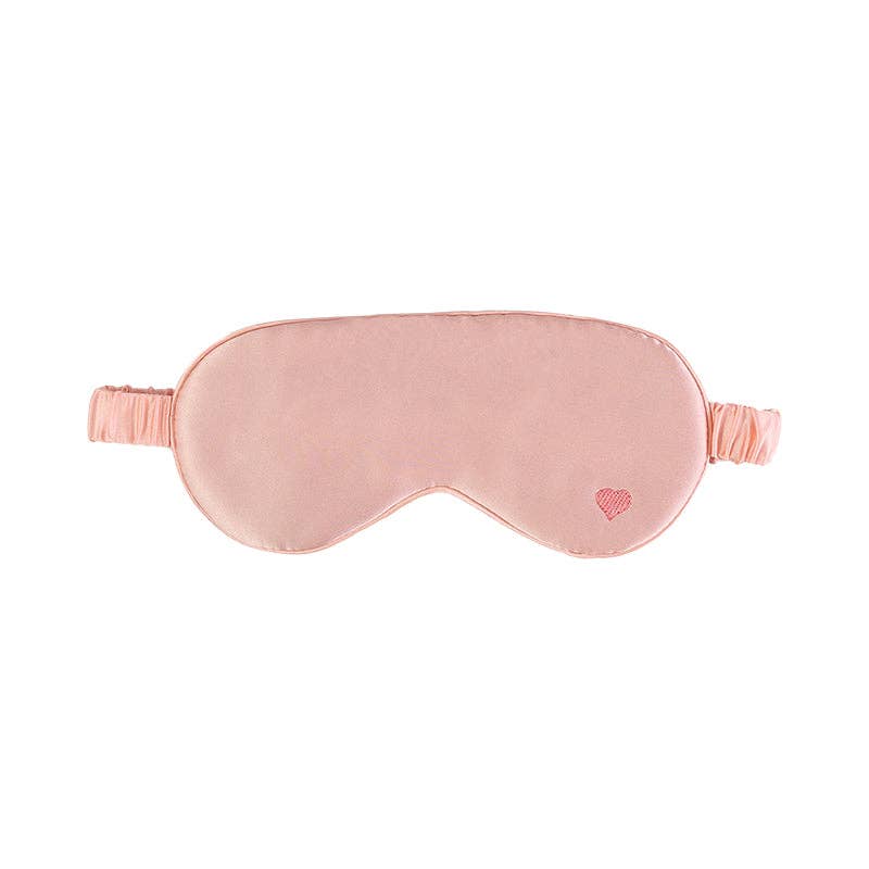 Lost Pattern NYC - “Love Heart” Silk Sleep Eye Mask - Pink - The Look and Co