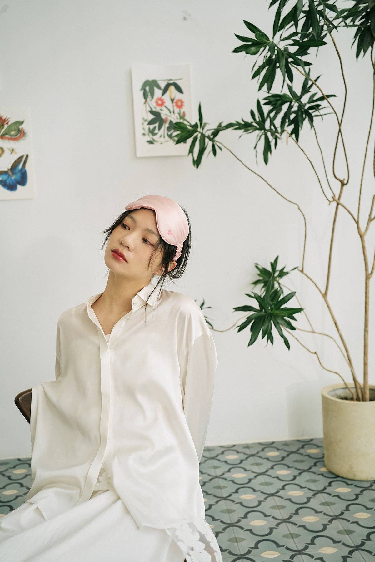 Lost Pattern NYC - “Love Heart” Silk Sleep Eye Mask - Pink - The Look and Co