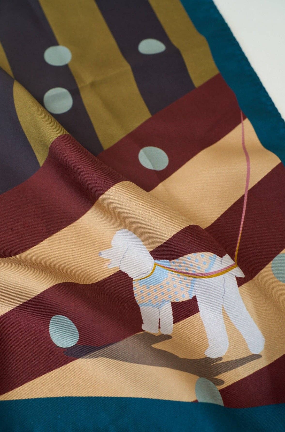 Lost Pattern NYC - "Pandita the Dog" Silk Bandana - Coffee - The Look and Co