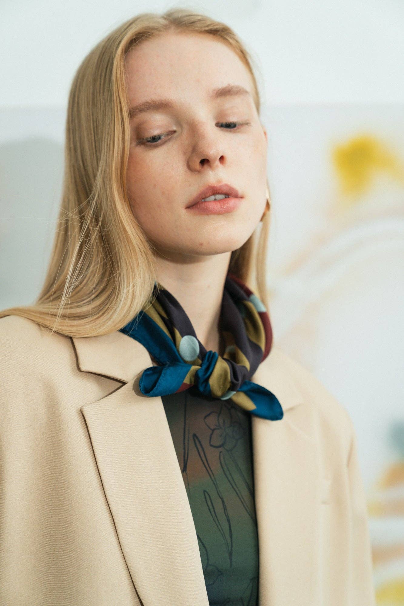 Lost Pattern NYC - "Pandita the Dog" Silk Bandana - Coffee - The Look and Co