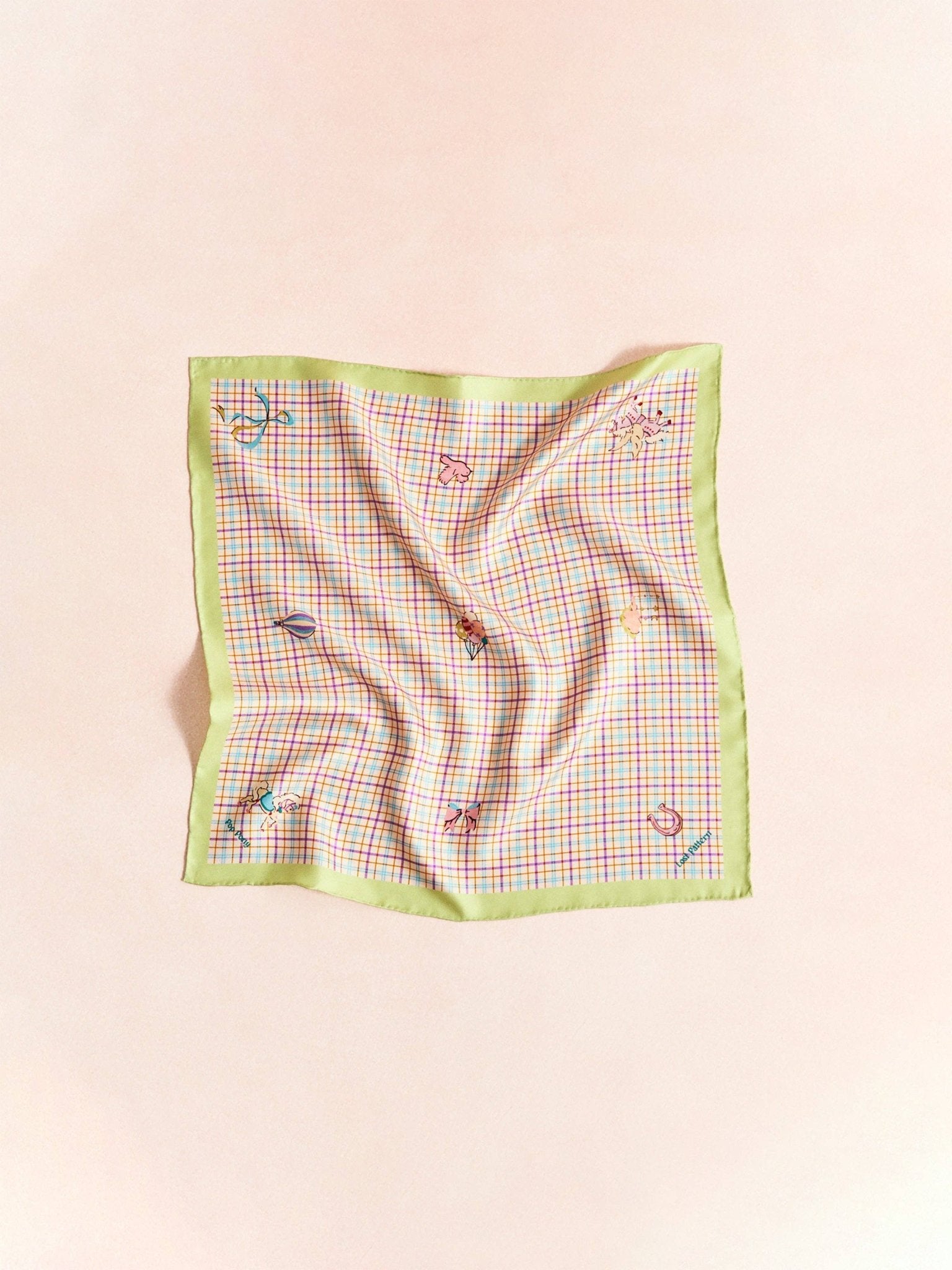 Lost Pattern NYC - "Pop Pony" Silk Bandana - Yellow - The Look and Co