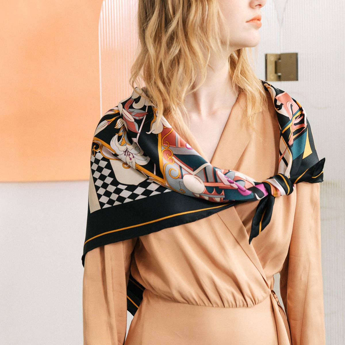 Lost Pattern NYC - "Vintage Blooms" Large Silk Square Scarf - The Look and Co