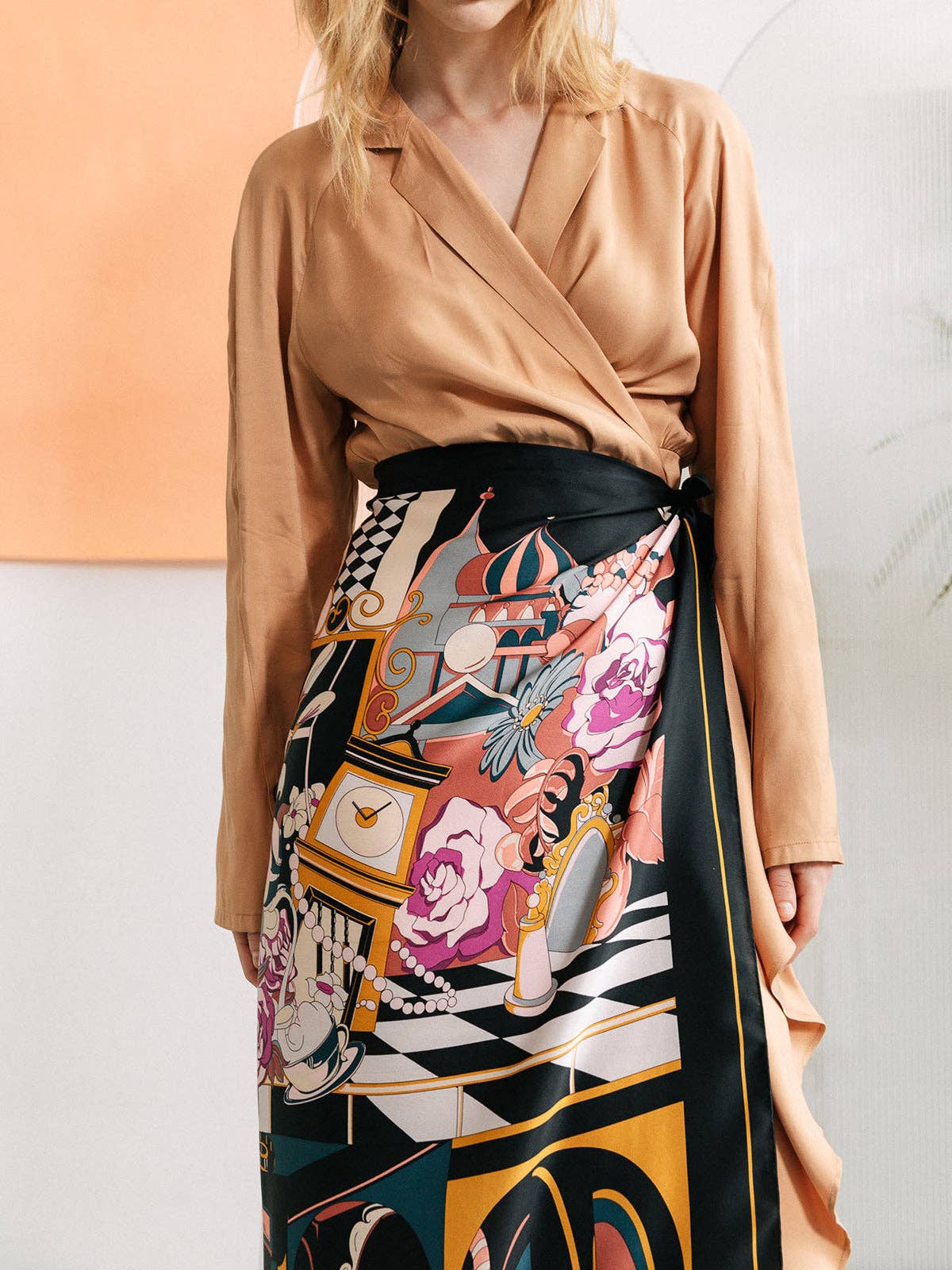 Lost Pattern NYC - "Vintage Blooms" Large Silk Square Scarf - The Look and Co