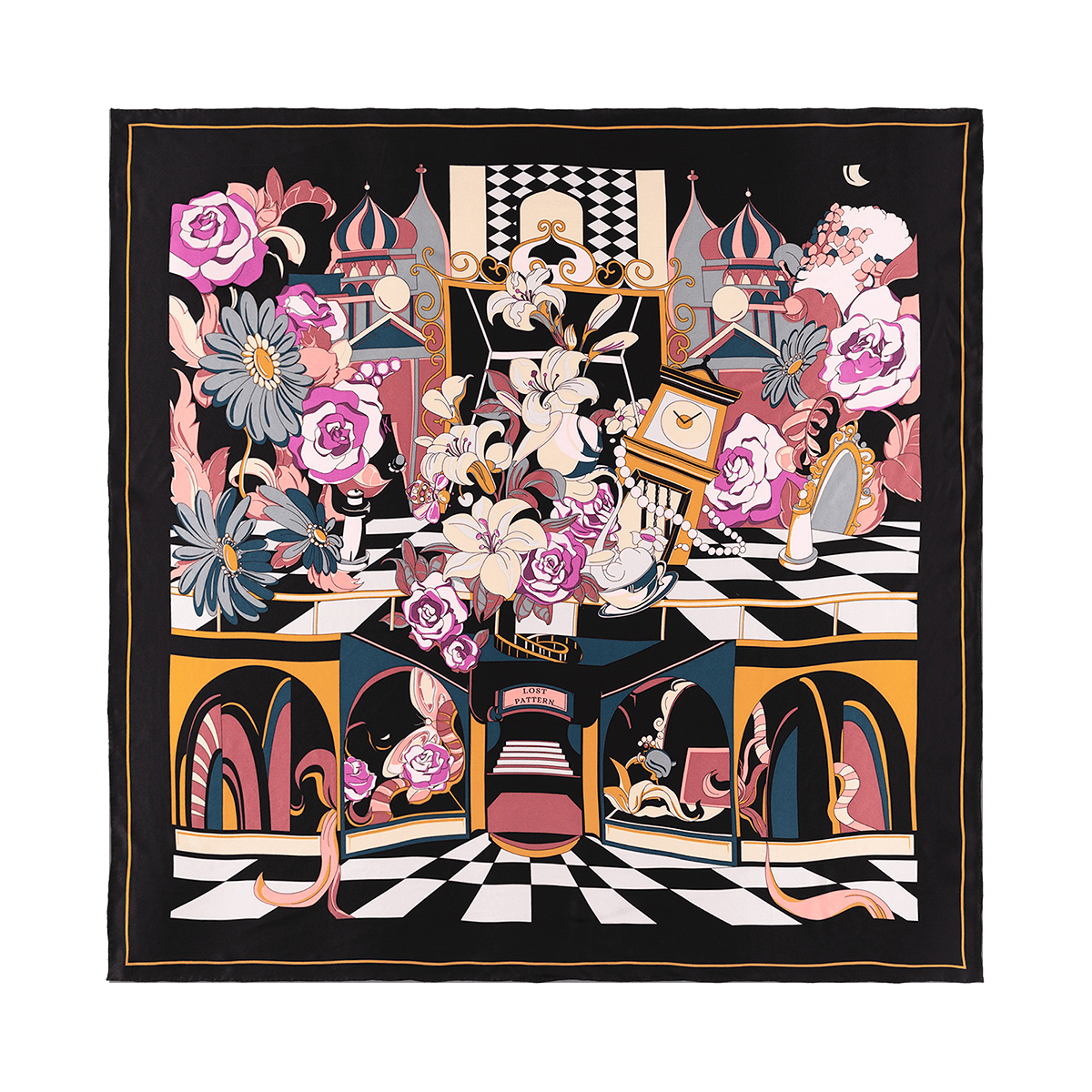 Lost Pattern NYC - "Vintage Blooms" Large Silk Square Scarf - The Look and Co