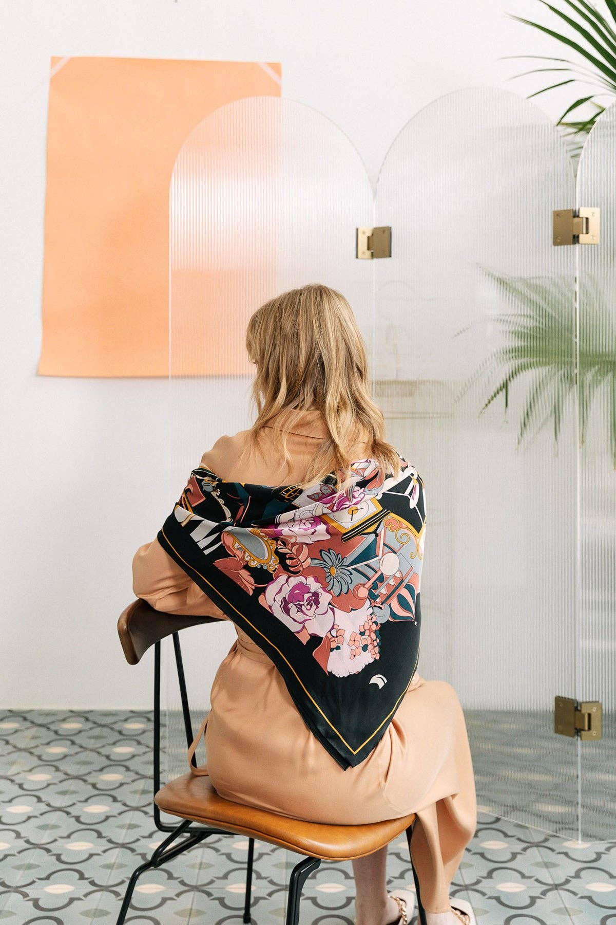 Lost Pattern NYC - "Vintage Blooms" Large Silk Square Scarf - The Look and Co