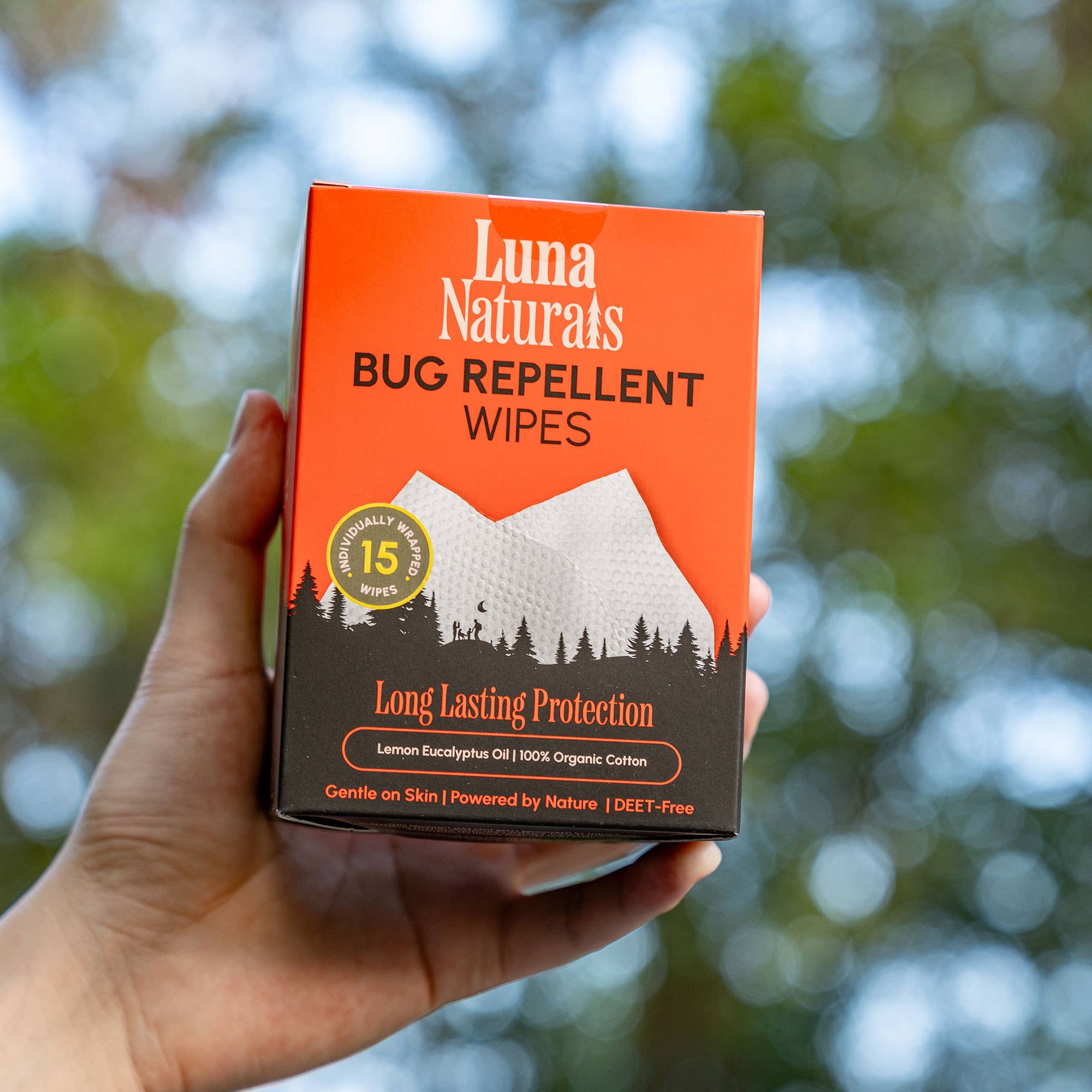 Luna Naturals - Bug Repellent Wipes | Lemon Eucalyptus Oil | 15 Pack - The Look and Co