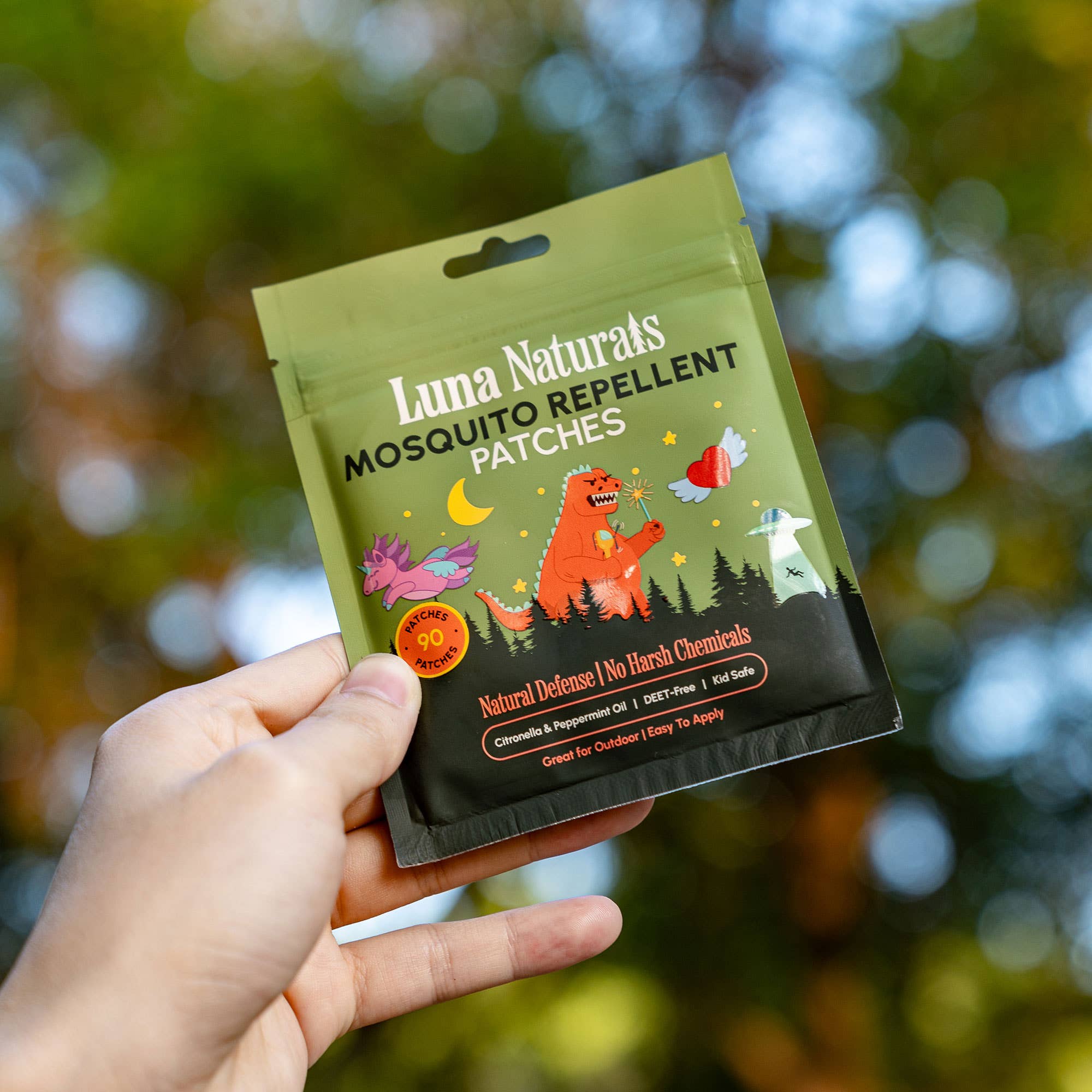 Luna Naturals - Kids Mosquito Repellent Patches | Fresh & Herbal | 90 Pack - The Look and Co