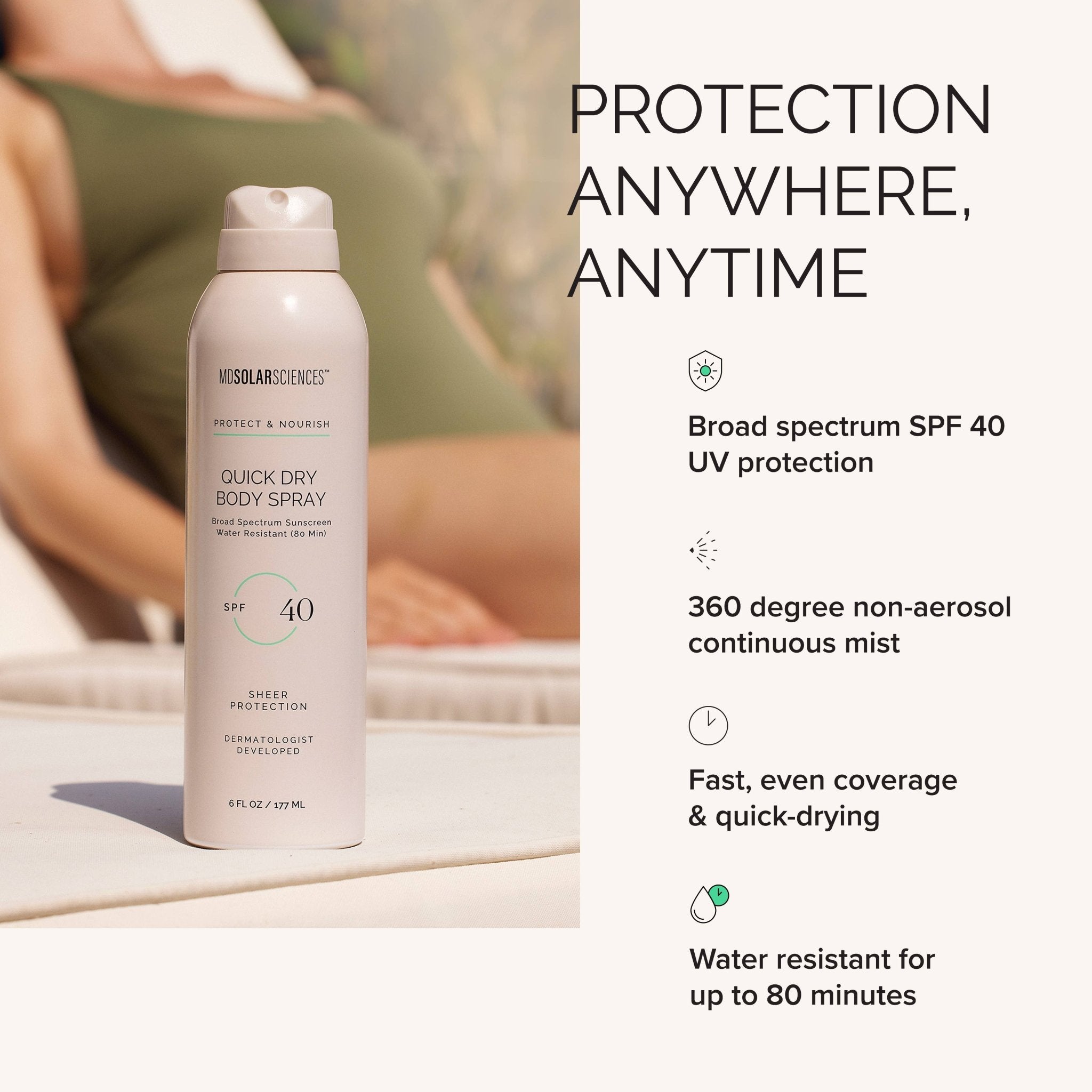 MDSolarSciences - Quick Dry Body Spray SPF 40 Duo - The Look and Co