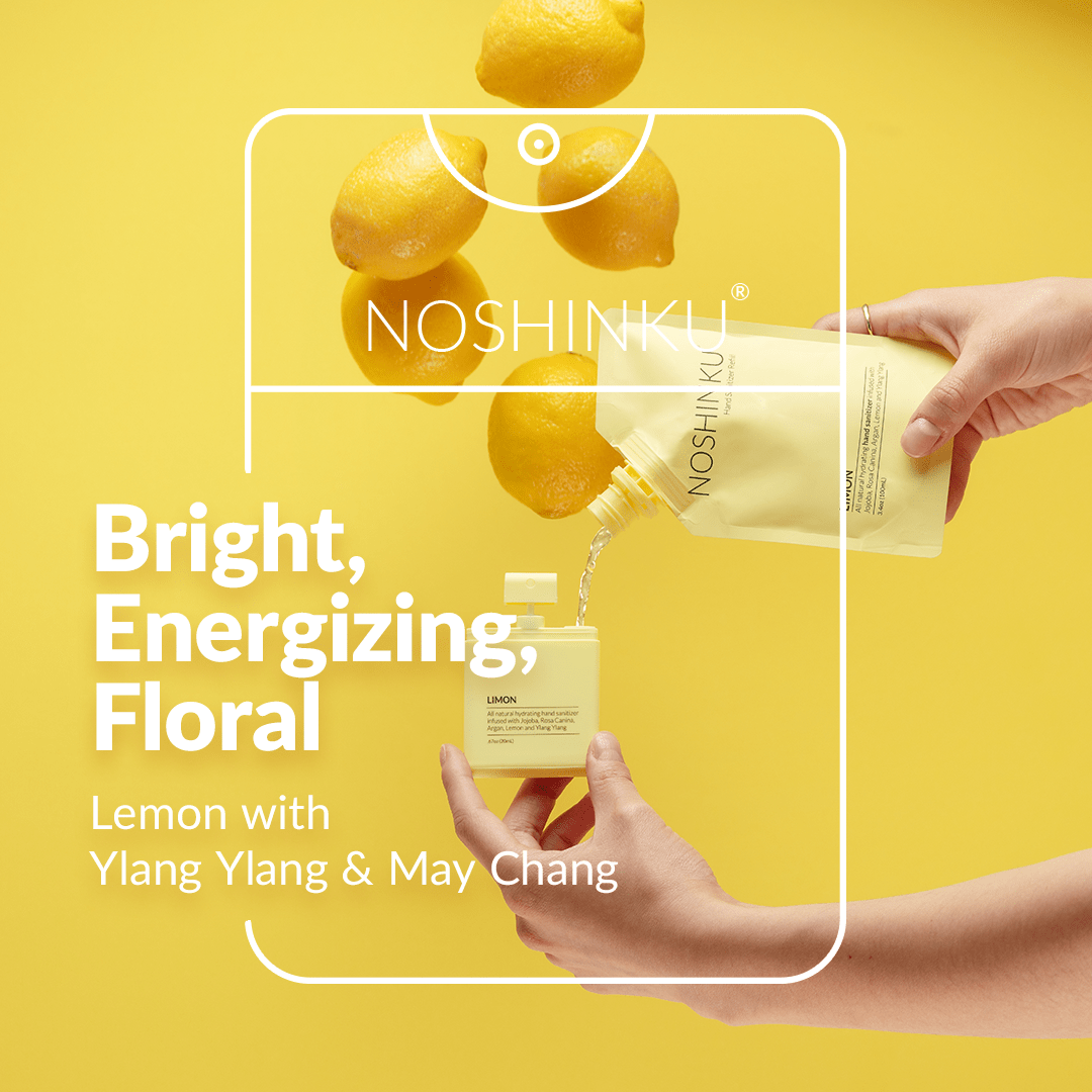 Noshinku - Refillable Lemon Ylang - Ylang Moisturizing Pocket Sanitizer - The Look and Co
