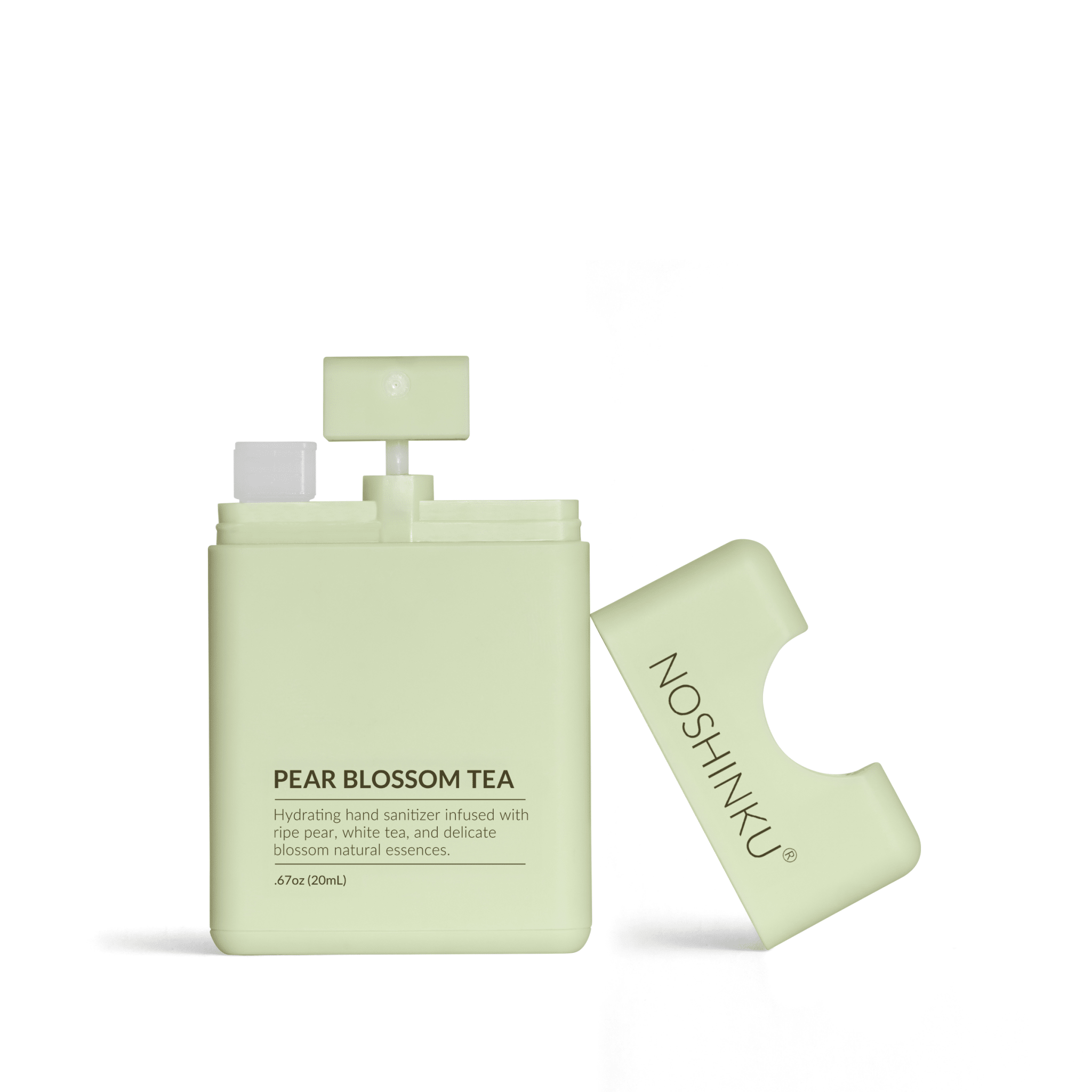 Noshinku - Refillable Pear Blossom Tea Hydrating Pocket Hand Sanitizer - The Look and Co