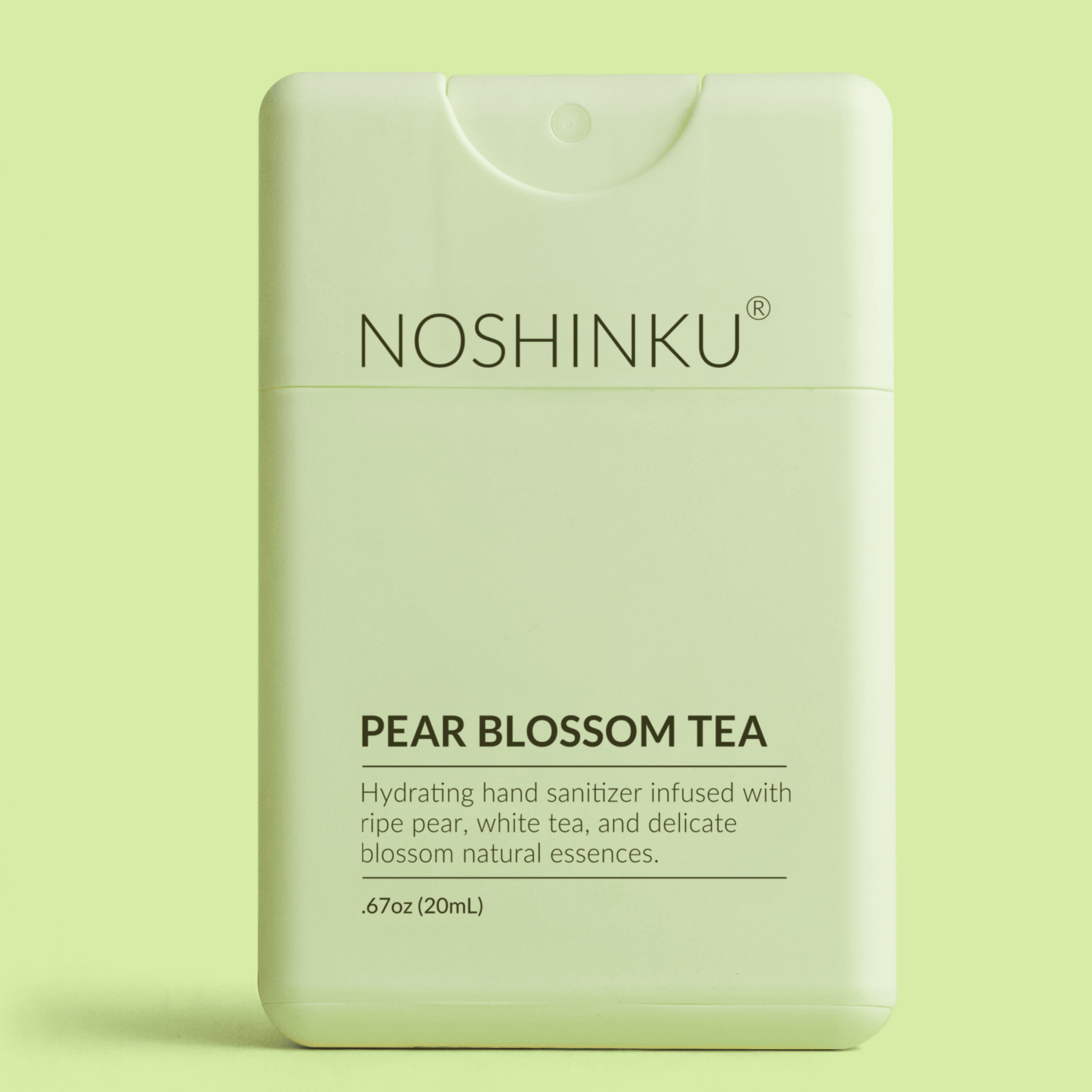 Noshinku - Refillable Pear Blossom Tea Hydrating Pocket Hand Sanitizer - The Look and Co
