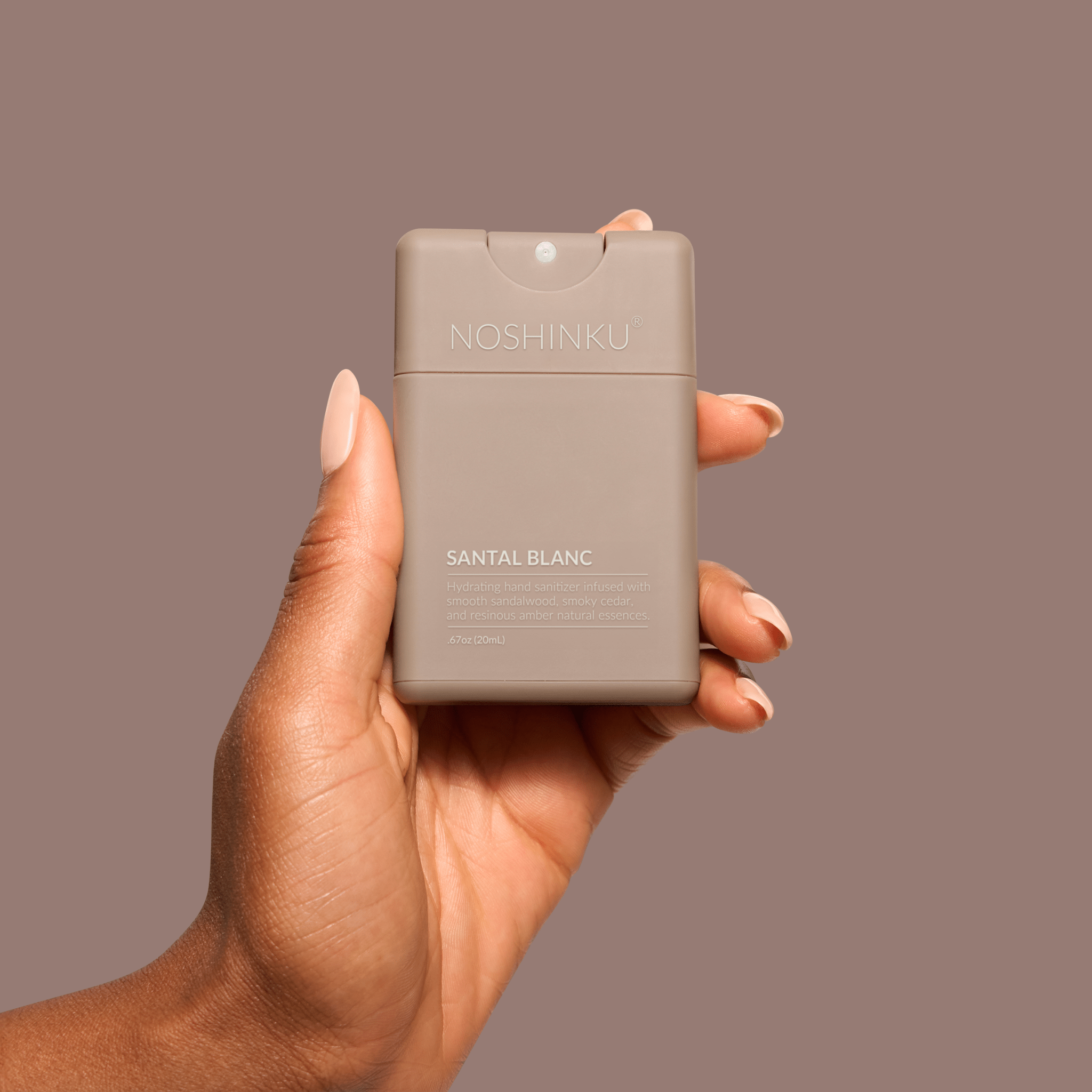 Noshinku - Refillable Santal Blanc Hydrating Pocket Hand Sanitizer - The Look and Co