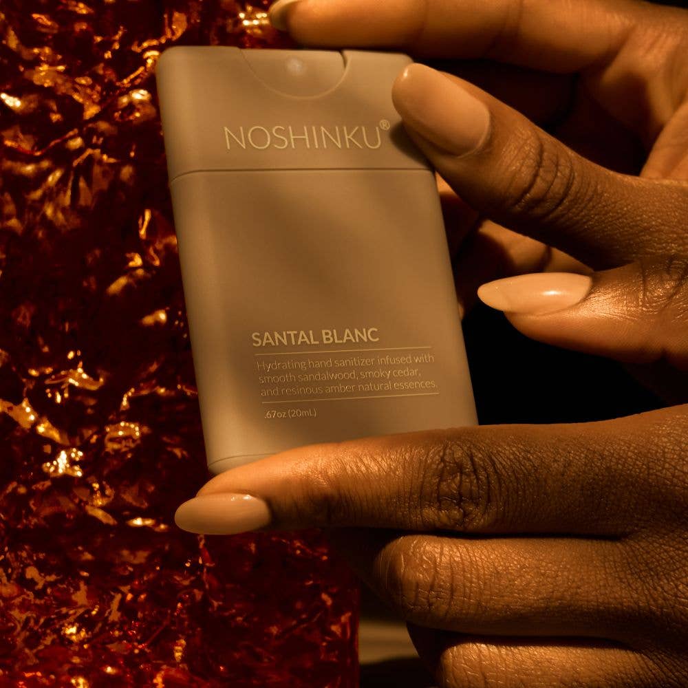 Noshinku - Refillable Santal Blanc Hydrating Pocket Hand Sanitizer - The Look and Co
