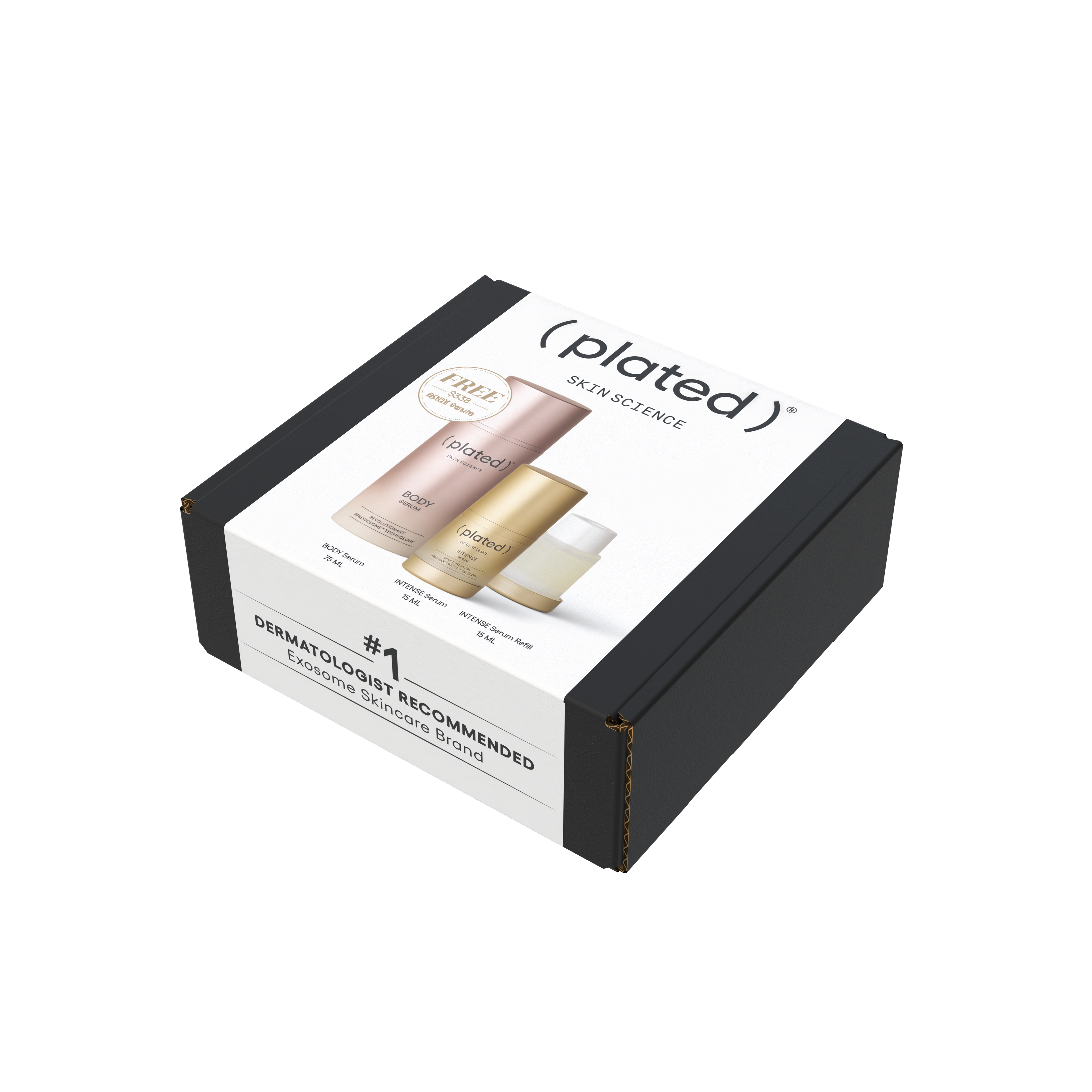 Plated Skin Science Exosome Kit: Intense, Refill, and Body Serum