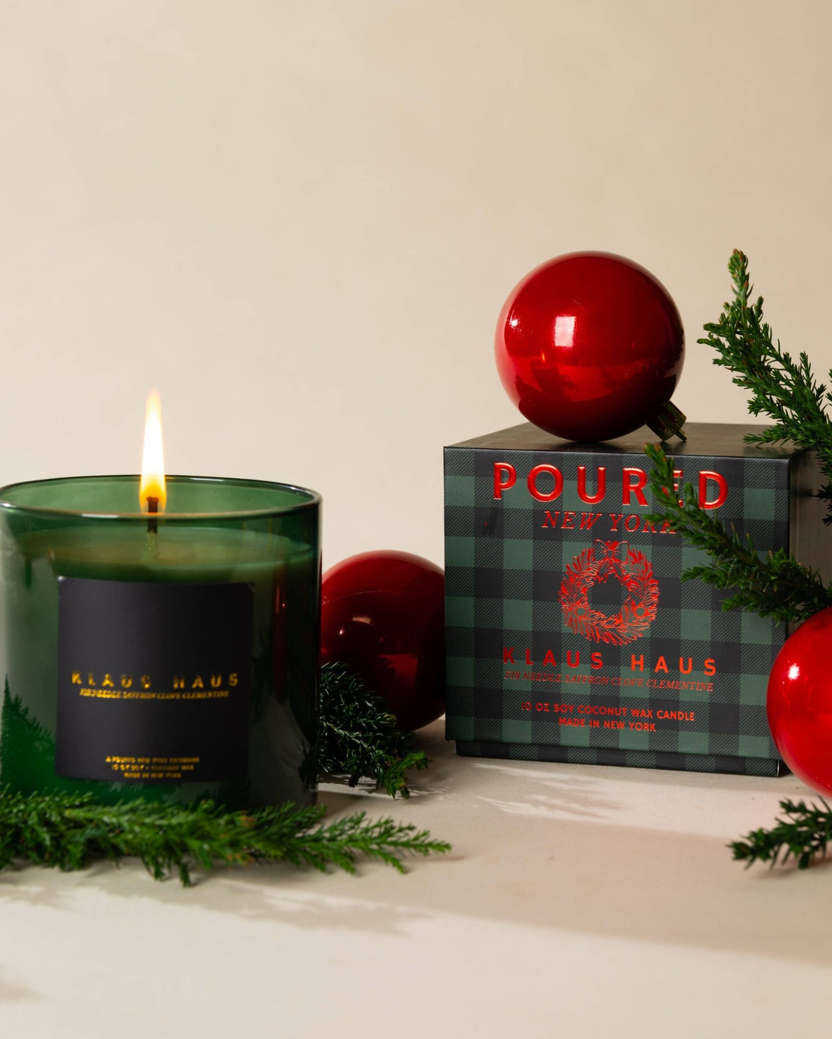 Poured New York - KLAUS HAUS Vintage Etched Glass Candle - The Look and Co