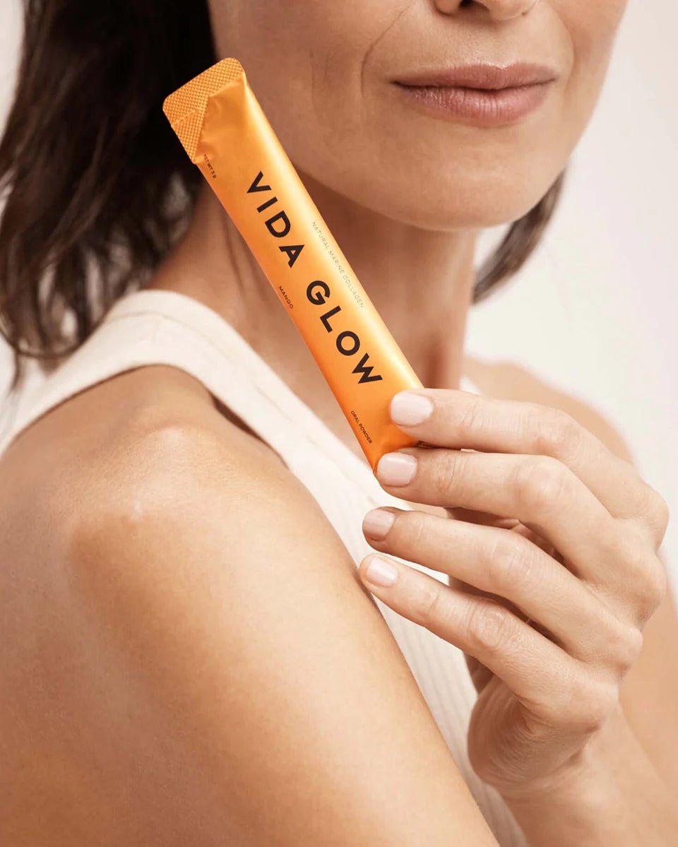 Vida Glow Natural Marine Collagen Sachets – Mango - The Look and Co