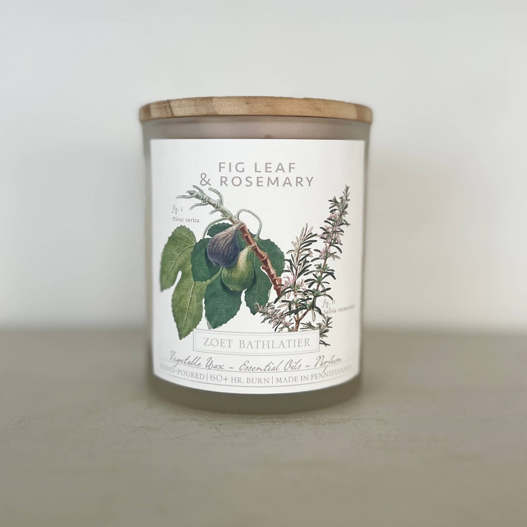 Zoet Bathlatier - Fig Leaf & Roesmary / Botanical Candle Collection - The Look and Co