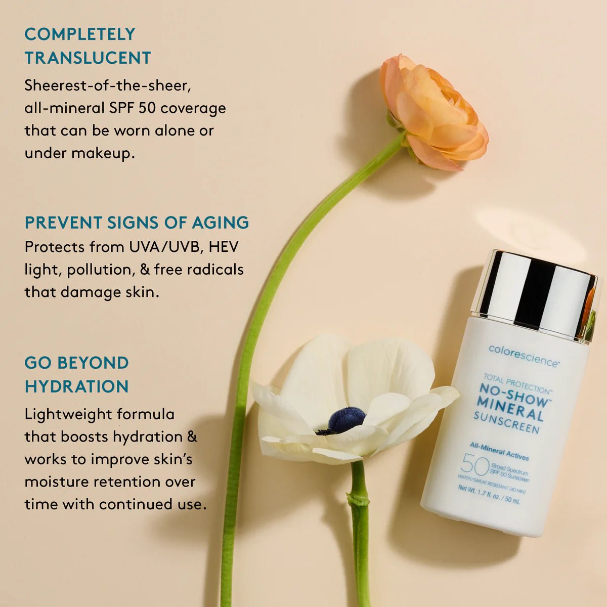 Total Protection® No-Show™ Mineral Sunscreen SPF 50 - The Look and Co