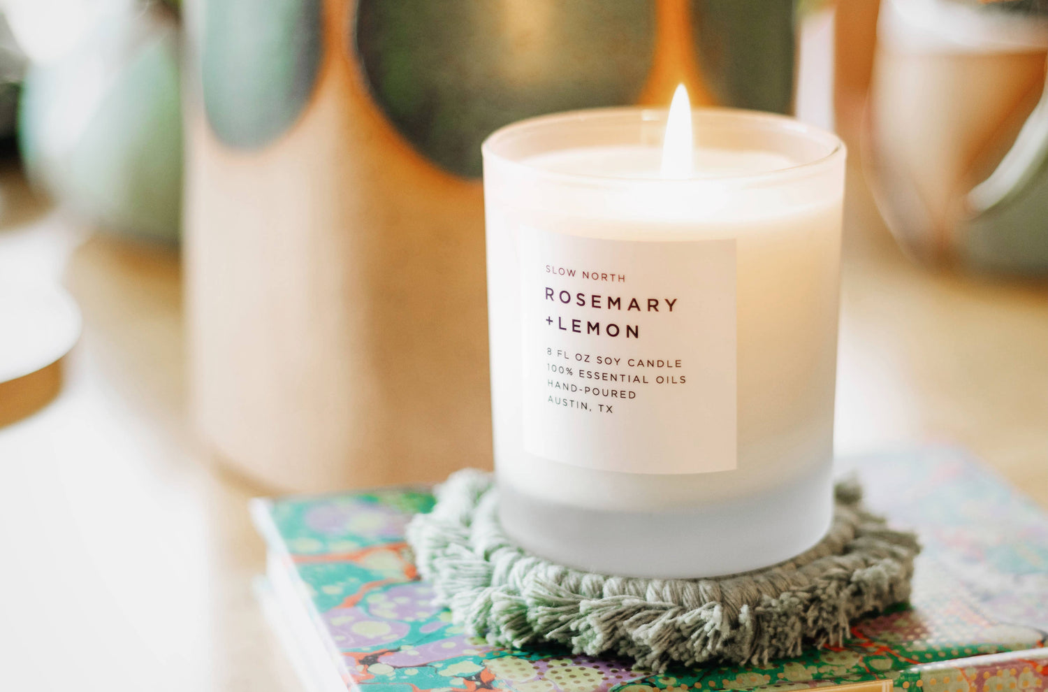 Slow North - Rosemary + Lemon - Non-Toxic Candle - Spring Gift