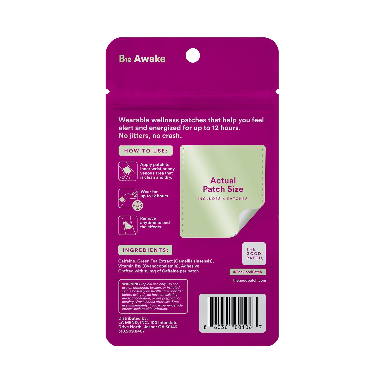 The Good Patch B12 Awake – Energy Support Patches