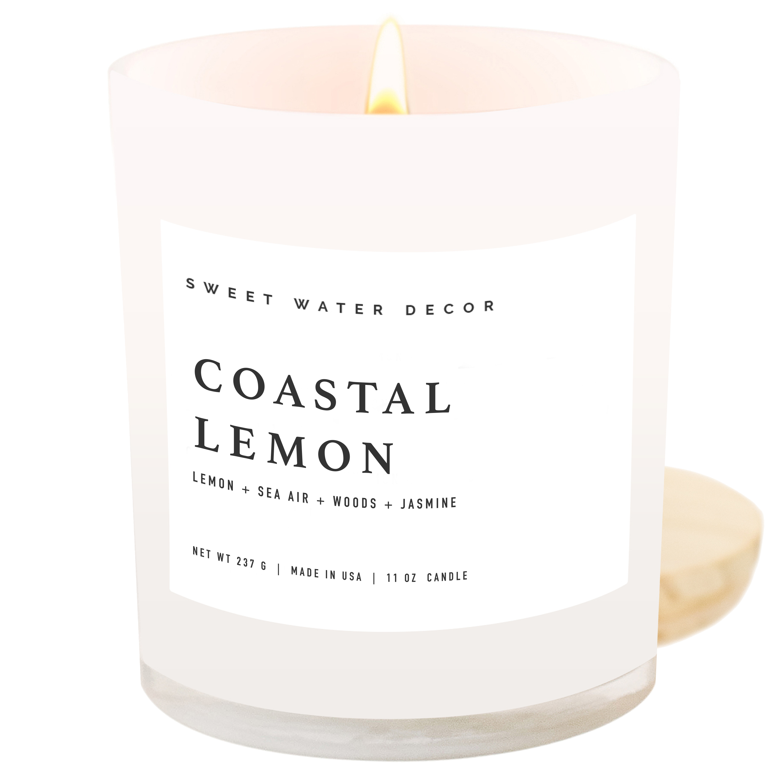 Sweet Water Decor - Coastal Lemon 11 oz Soy Candle - Home Decor &amp; Gifts