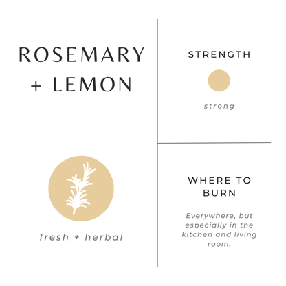 Slow North - Rosemary + Lemon - Non-Toxic Candle - Spring Gift