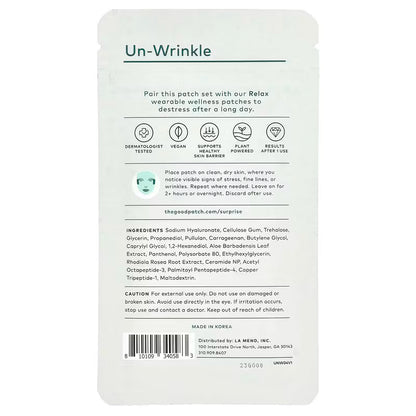 The Good Patch Un-Wrinkle – Wrinkle-Smoothing Microdart Patches