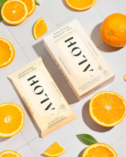 Sweet Orange Bergamot + Aloe Sanitizing Hand Wipes