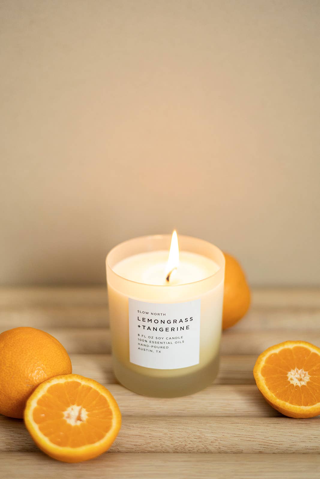 Slow North - Lemongrass + Tangerine - Non-Toxic Candle, Essential Oils