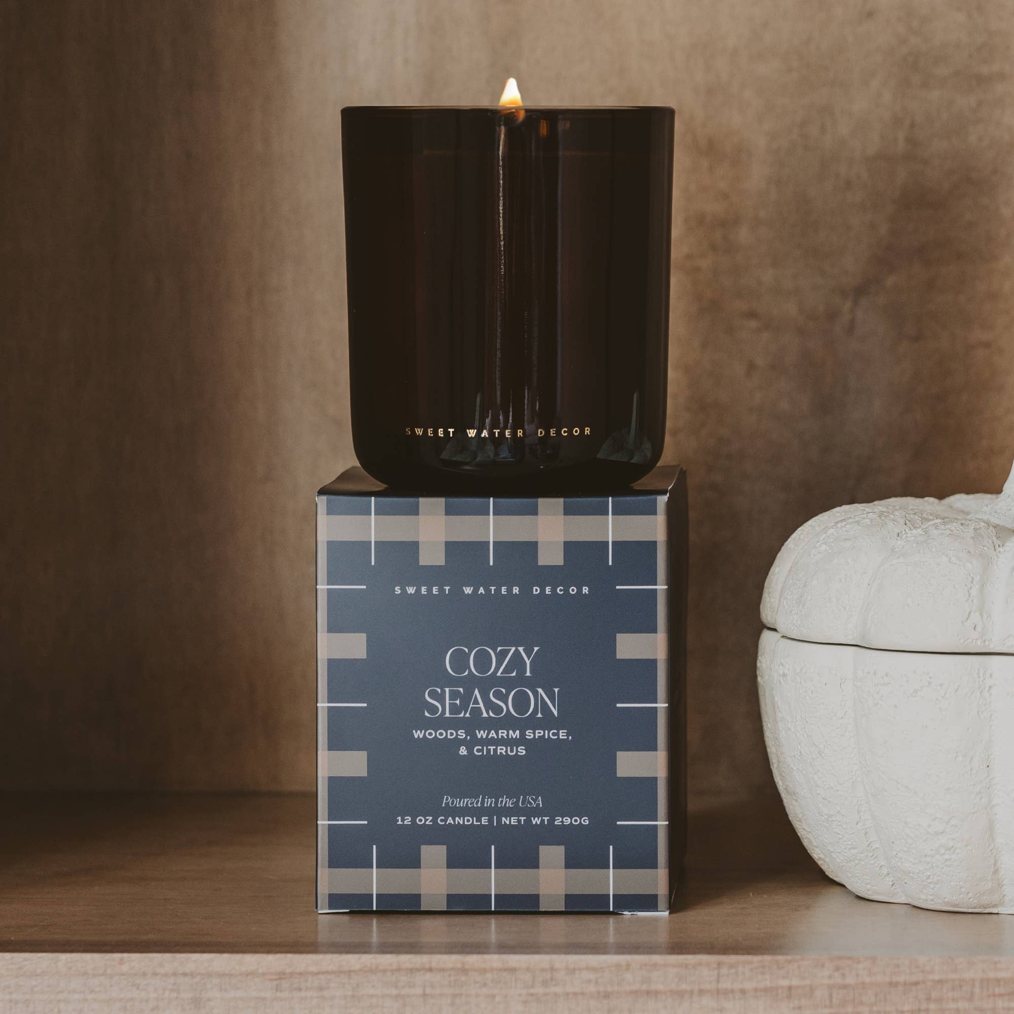 Sweet Water Decor - *NEW* Cozy Season 12 oz Boxed Soy Candle - Fall Decor &amp; Gift