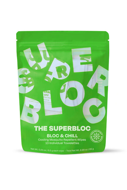 The Superbloc Bloc &amp; Chill Mosquito Repellent Wipes