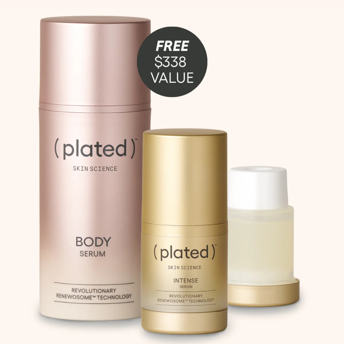 Plated Skin Science Exosome Kit: Intense, Refill, and Body Serum