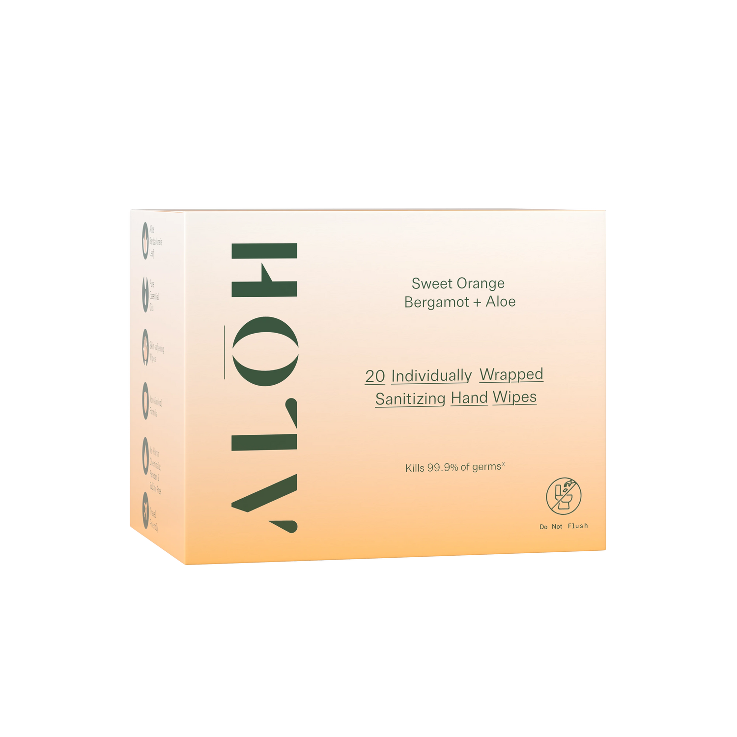 Aloh Sweet Orange Bergamot + Aloe Individually Wrapped Sanitizing Hand Wipes