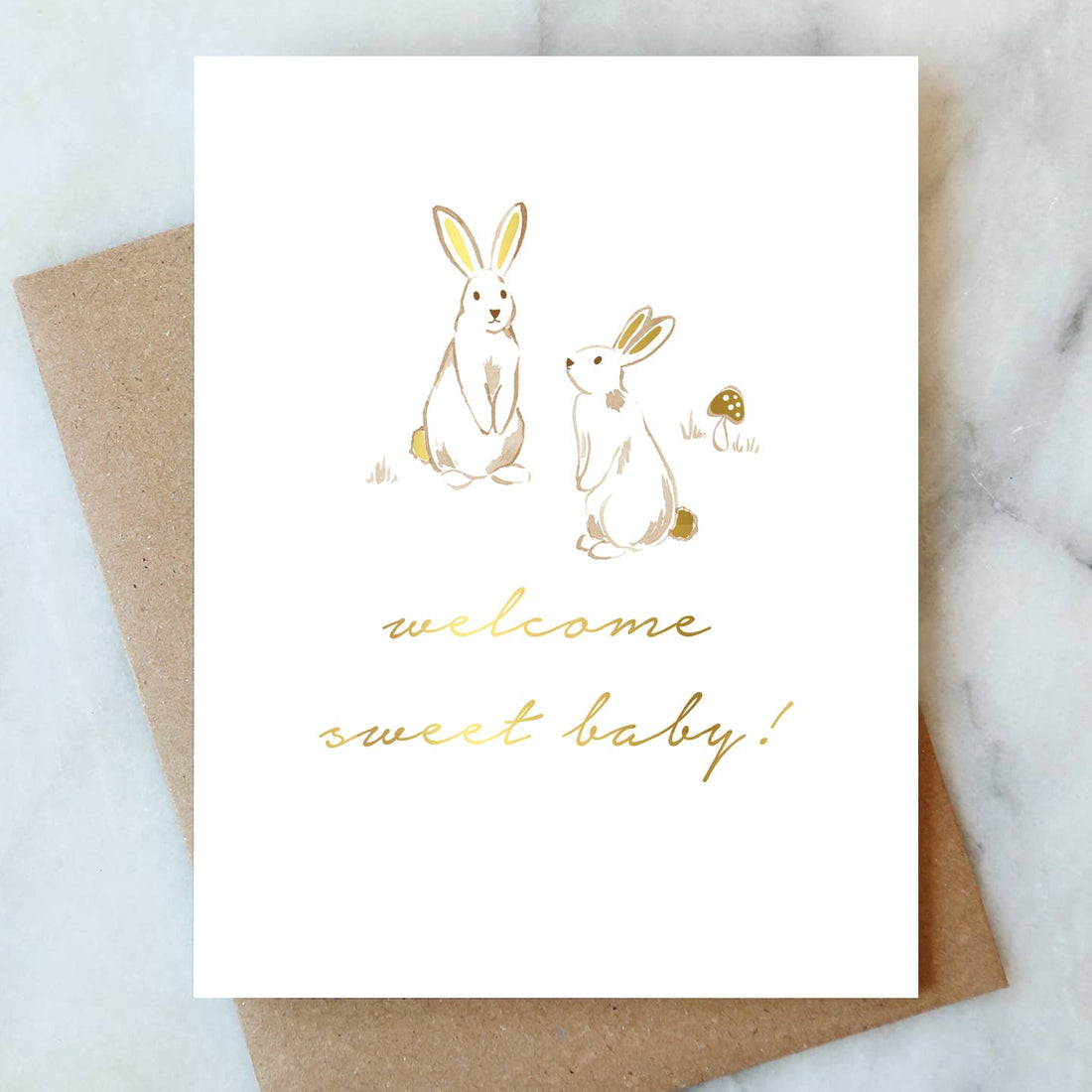 Abigail Jayne Design - Bunnies Baby Greeting Card | New Mom Baby Card - The Look and Co