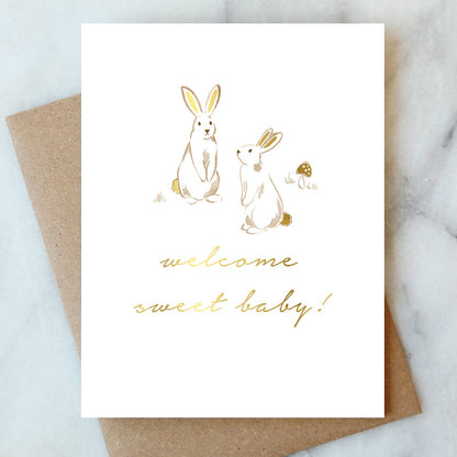 Abigail Jayne Design - Bunnies Baby Greeting Card | New Mom Baby Card - The Look and Co